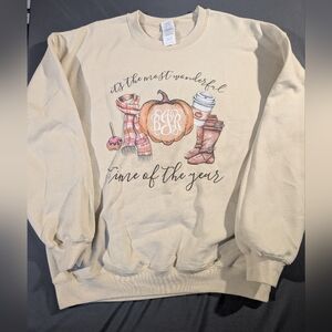 Gildan Cream Graphic Men's Crewneck Sweater